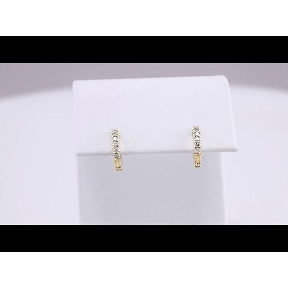 14K White 1/4 CTW Natural Diamond mm Hoop Earrings